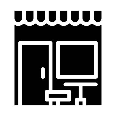 Kafe ikonu. Kirli bir tarzla. Web sitelerinde, UI ve mobil uygulamalarda kullanılabilir.