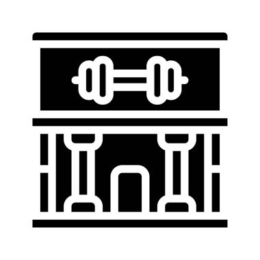 Spor salonu ikonu. Kirli bir tarzla. Web sitelerinde, UI ve mobil uygulamalarda kullanılabilir.