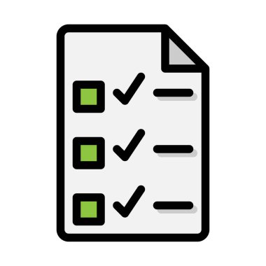 Sınav kağıdının renkli çizgi simgesi. belge test kağıtları üniversite düz simgeleri. Web siteleri, UI ve mobil uygulamalar için uygundur.