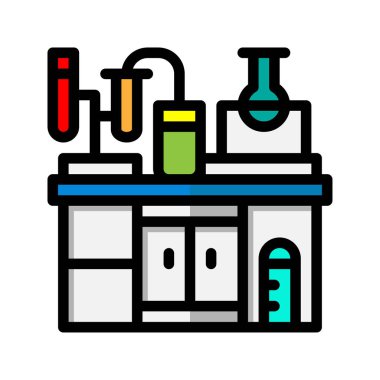 Laboratuvar çizgisi simgesi. Laboratuvar, bilim tesisleri, düz ikonlar. Web siteleri, UI ve mobil uygulamalar için uygundur.