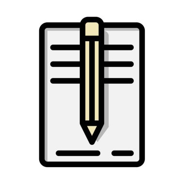 Kalem ve kitap lineal simgesi. Öğrenci, üniversite ve işçi ekipmanları daire simgeleri. Web siteleri, UI ve mobil uygulamalar için uygundur.