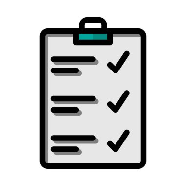 Kağıt görev çizgisi simgesi. kağıt döküman kontrol listesi düz simgeler. Web siteleri, UI ve mobil uygulamalar için uygundur.