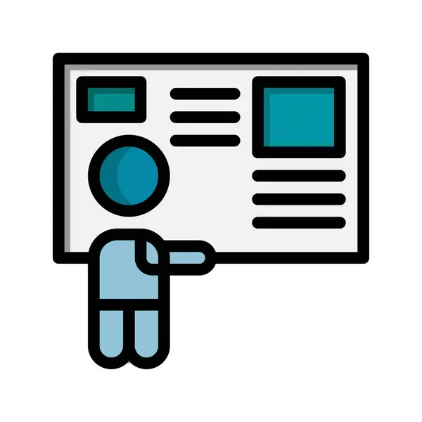 İlan panosu renk çizgisi simgesi. Üniversite bilgi mesajı, düz simgeler. Web siteleri, UI ve mobil uygulamalar için uygundur.