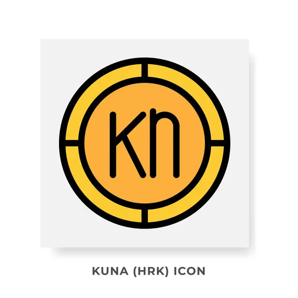 stock vector Kuna HRK Currency Icon. Croatia Financial Symbol Flat Icons, in golden color Graphic Design. Vector Illustrations.