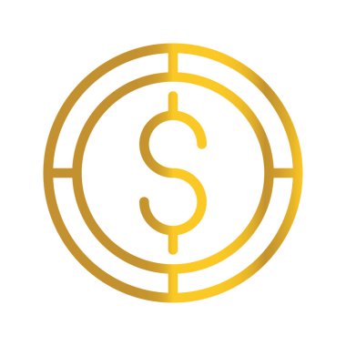 Para birimi Altın Amerikan Doları Para, Finans ve İş için bir tasarım sembolü olarak kullanılabilir. bir gradyan dolgu tasarımı ile.