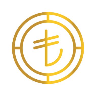 Türk lirası altın para birimi, Para, Finans ve işletme için sembol tasarımı olarak kullanılabilir. bir gradyan dolgu tasarımı ile.