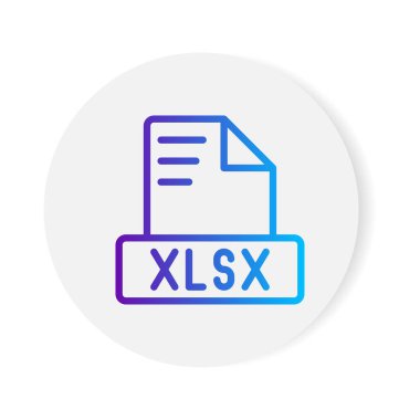 Xlsx belge biçimi dosya simgesi. Gradyan hatlarıyla. vektör illüstrasyonu.