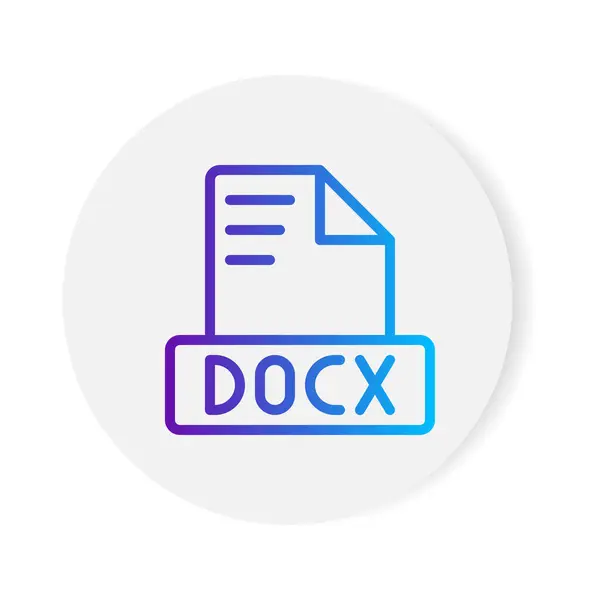 Docx belge biçimi dosya simgesi. Gradyan hatlarıyla. vektör illüstrasyonu.