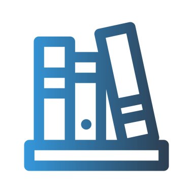 Kitap rafı ana hatları simgesi. Arayüzler, web siteleri, UI ve mobil uygulamalar için uygun renkler ile.