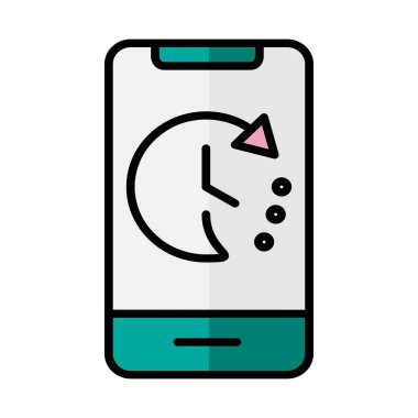 24 saatlik bir ikon. Ecommerce, dağıtım, ulaşım. Arayüzler, web siteleri, UI ve mobil uygulamalar için uygun.