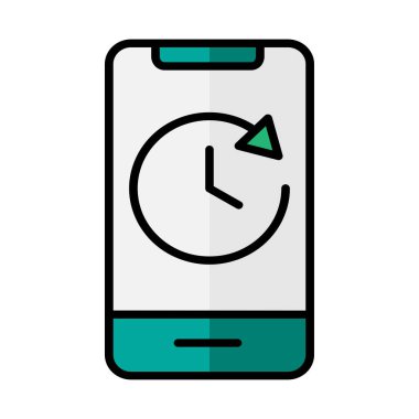 Teslimat zamanı düz simge. Gemi, çevrimiçi dükkan, ulaşım. Arayüzler, web siteleri, UI ve mobil uygulamalar için uygun.