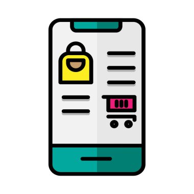 Ürün çevrimiçi dükkan ikonu. Ticaret, mağazalar. Arayüzler, web siteleri, UI ve mobil uygulamalar için uygun.