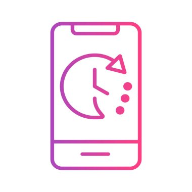 24 saat gradyan simgesi. Sembol taşıma, ticaret ve iş simgeleri. Arayüzler, web siteleri, UI ve mobil uygulamalar için mükemmel.