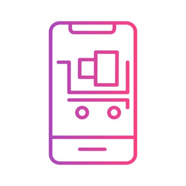 Tam yük arabası gradyan simgesi. Dükkan, alışveriş ve iş sembolü. Arayüzler, web siteleri, UI ve mobil uygulamalar için mükemmel.