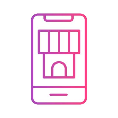 Satıcı gradyan simgesi. Perakende satış, ticaret ve iş sembolü. Arayüzler, web siteleri, UI ve mobil uygulamalar için mükemmel.