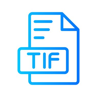 Tif Document file picture gradient icon. format file type icons symbol, Extension, type data, vector illustration. clipart