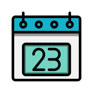 Takvim 23. Tarih renk doğrusal simgesi. zaman, etkinlik, program ve iş simgeleri. Web siteleri, UI, arayüzler ve mobil uygulamalar için uygundur.