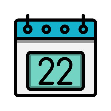 Takvim 22. Tarih renk doğrusal simgesi. zaman, etkinlik, program ve iş simgeleri. Web siteleri, UI, arayüzler ve mobil uygulamalar için uygundur.