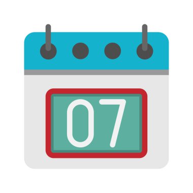 Gündüz takviminde 7nci randevu simgesi var. Web sitesi, ui ve mobil uygulama için kullanılabilir.