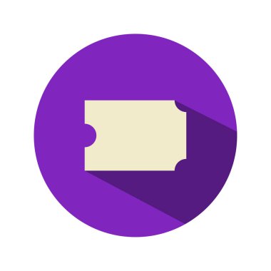 Bilet etiketi düz simgesi. İkonlar, satış, sinema, indirim, kupon, kupon. Vektör illüstratörü.