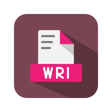 Wri file flat icons. symbol document files, archive, file type. Can be used for websites, software, UI and mobile apps. clipart