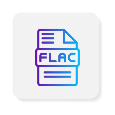 Flac düz simgeler. dosya tipi, belge, biçim sembolü simgesi. Web sitesi, ui ve mobil uygulama için kullanılabilir. Vektör illüstrasyonu.