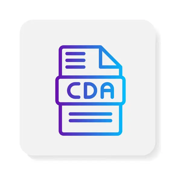 Cda belge dosya düz simgeleri. dosya türü, sembol simgesi. Web sitesi, ui ve mobil uygulama için kullanılabilir. Vektör illüstrasyonu.