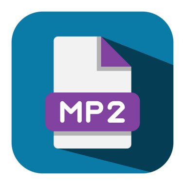 Mp2 file type flat icon format. suitable for presentations, applications and web. vector illustration designs. clipart