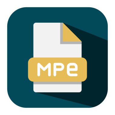 Mpe file format flat icon. A simple but attractive flat file format icon design, perfect for all vector illustration needs. clipart