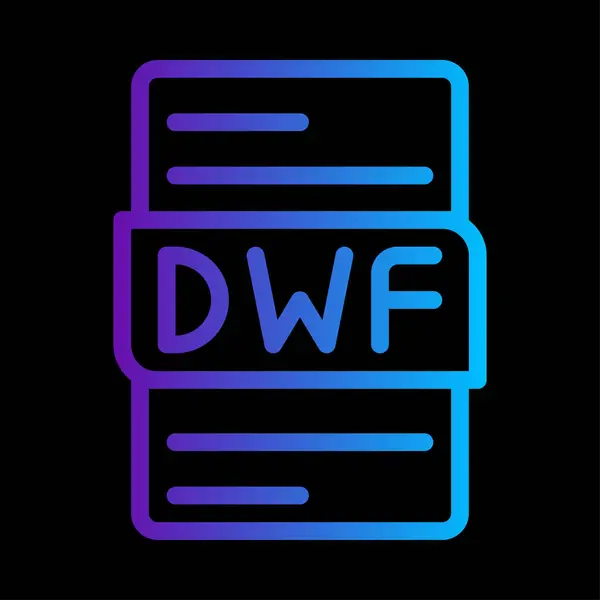 Dwf dosya biçimi belge gradyan simgesi. Özelleştirilebilir dosya tipi simgeleri sembolü. vektör illüstrasyonu.