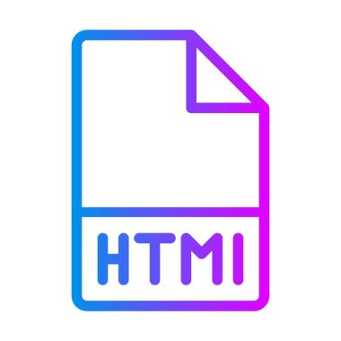 Web siteleri ve uygulamalar için Html belge simgesi, gradyan geliştirici simgeleri. vektör illüstrasyonu.