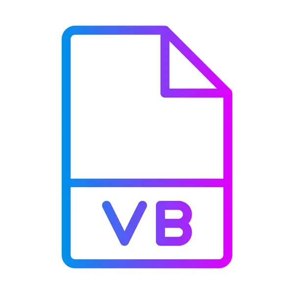 Vb belge tipi, kodlama platformları için özelleştirilebilir gradyan simgeleri. vektör illüstrasyonu.