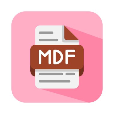 Mdf belge veritabanı düz simgeleri. dosya tipi, biçim, sembol simgesi. Web siteleri, UI ve mobil uygulamalar için kullanılabilir.