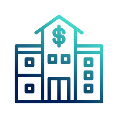 İş merkezi simgeleri. Gradyan stili, gelişimin ve yeniliğin sembolü. vektör illüstrasyonu.