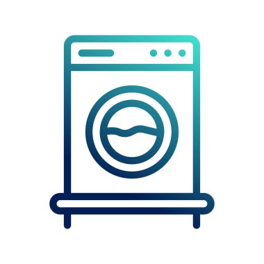 Çamaşır makinesi simgeleri. Taslak biçimli ve eğimli renklerle. sembol logosu illüstrasyonu.