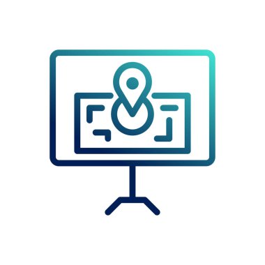 Harita simgeleri. Düzenlenebilir vuruş simgeleri grafik tasarımı. Taslak biçimli ve eğimli renklerle. sembol logosu illüstrasyonu.