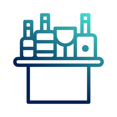 Minibar simgeleri. Düzenlenebilir vuruş simgeleri grafik tasarımı. özet biçimi ve gradyan renkleriyle.