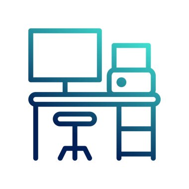 Çalışma masası simgeleri. Gradyan ana hatları ile, web sitesi için mükemmel, ui, mobil uygulama.