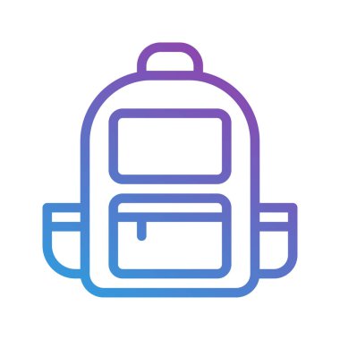 Sırt çantası gradyan simgeleri. Öğrenci hayatı için şık ikonlar. Web siteleri, ui ve arayüzleri için düzenlenebilir vuruş mükemmel.