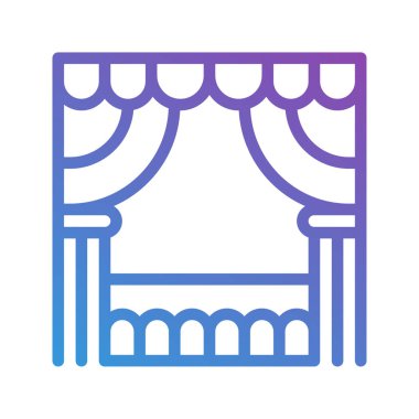 Oditoryum gradyan simgeleri. Tiyatro, eğlence ve tatil için mükemmel. düzenlenebilir vuruş, web siteleri, UI ve arayüzler için uygun.