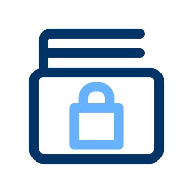 Pictogram renk ana hatları düzenlenebilir çizim resimlerinde iş için cüzdan güvenliği simgesi