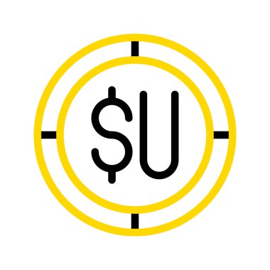 Uruguay pezo para birimi simgesi. Modern renk ana hatlarıyla finansal para sembolü. düzenlenebilir çizim.