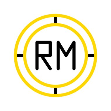 Malezya halka para birimi simgesi. Modern renk ana hatlarıyla finansal para sembolü. düzenlenebilir çizim.