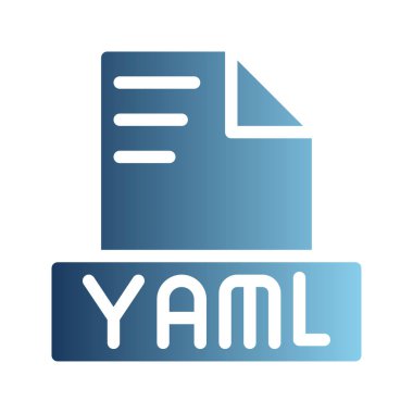 Yaml dosya metin simgeleri, şık gradyan dolgusu ile. Web siteleri, UI ve mobil uygulamalar için kullanılabilir.