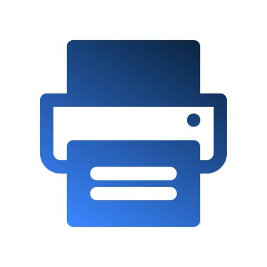 Faks makinesi gradyan doldurma simgeleri. Çeşitli ofis ekipmanlarını içeren ofis sembolleri.