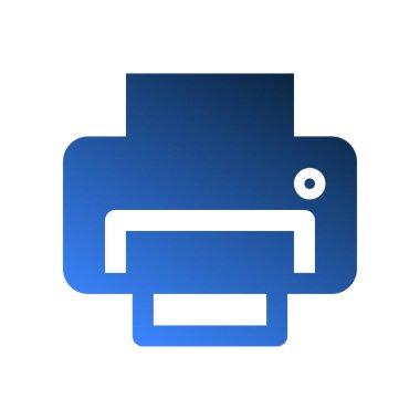 Yazıcı gradyan doldurma simgeleri. İş için zarif bir tasarımı olan ofis sembolü.