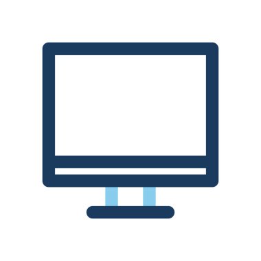 Web siteleri, UI ve mobil uygulamalar için uygun dijital ofis ekipmanları için bilgisayar simgeleri renkli satırlar.