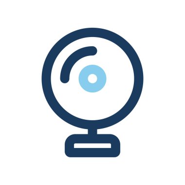 Güvenlik, ofis ve iş için web kamerası simgeleri renk çizgisi. Web siteleri, UI ve mobil uygulamalar için kullanılabilir.