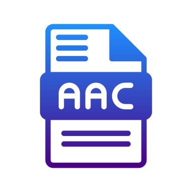 Modern gradyan dolgusu olan Aac ses dosya biçimi simgesi