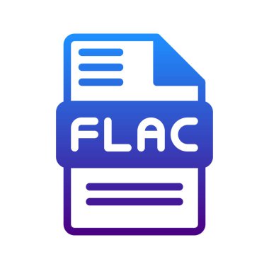 Gradyan renklere sahip Flac şık ses dosya biçimi simgesi